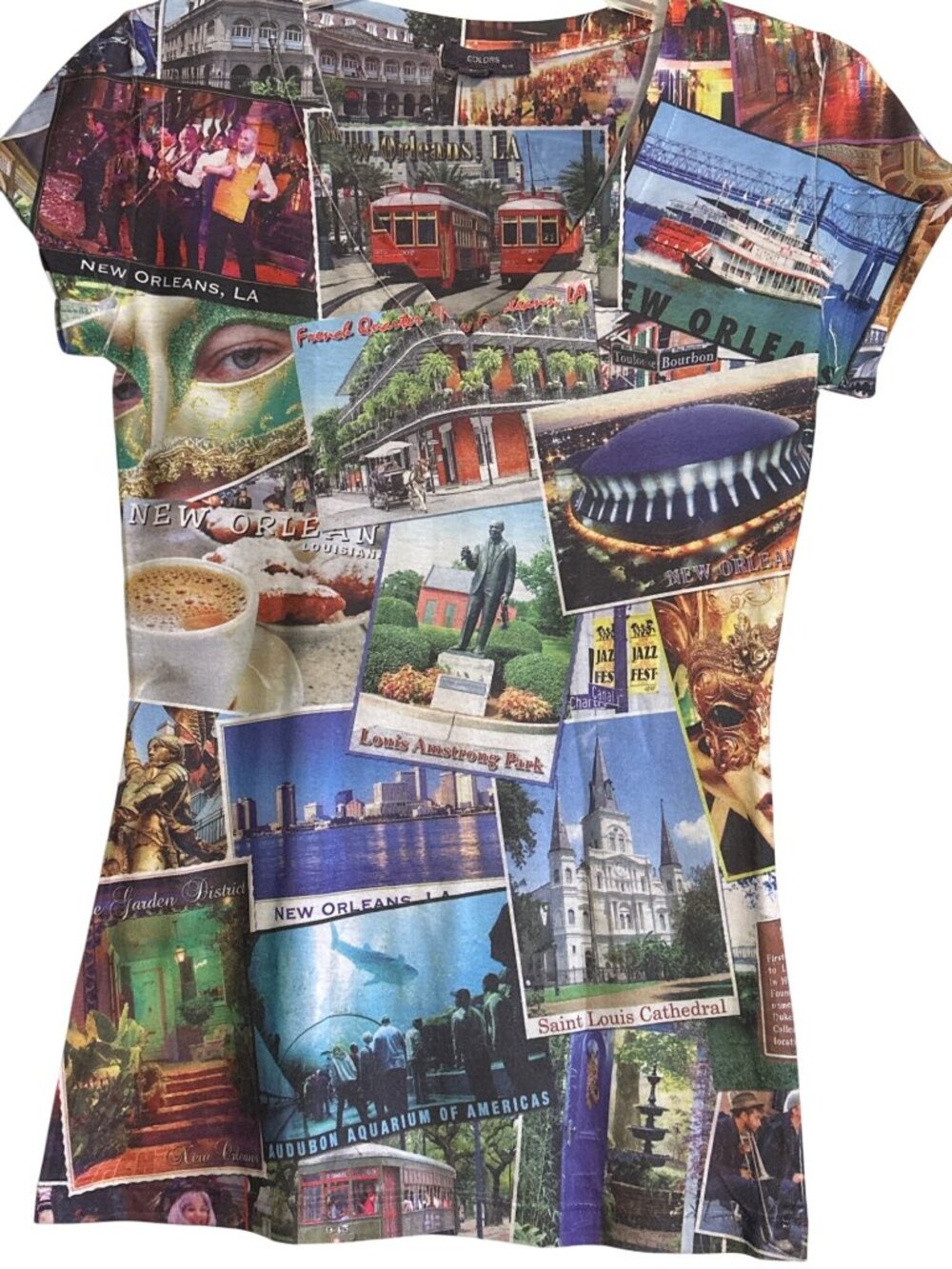 New Orleans Postcard Print T-Shirt Women’s Medium By Colors - Picture 2 of 5